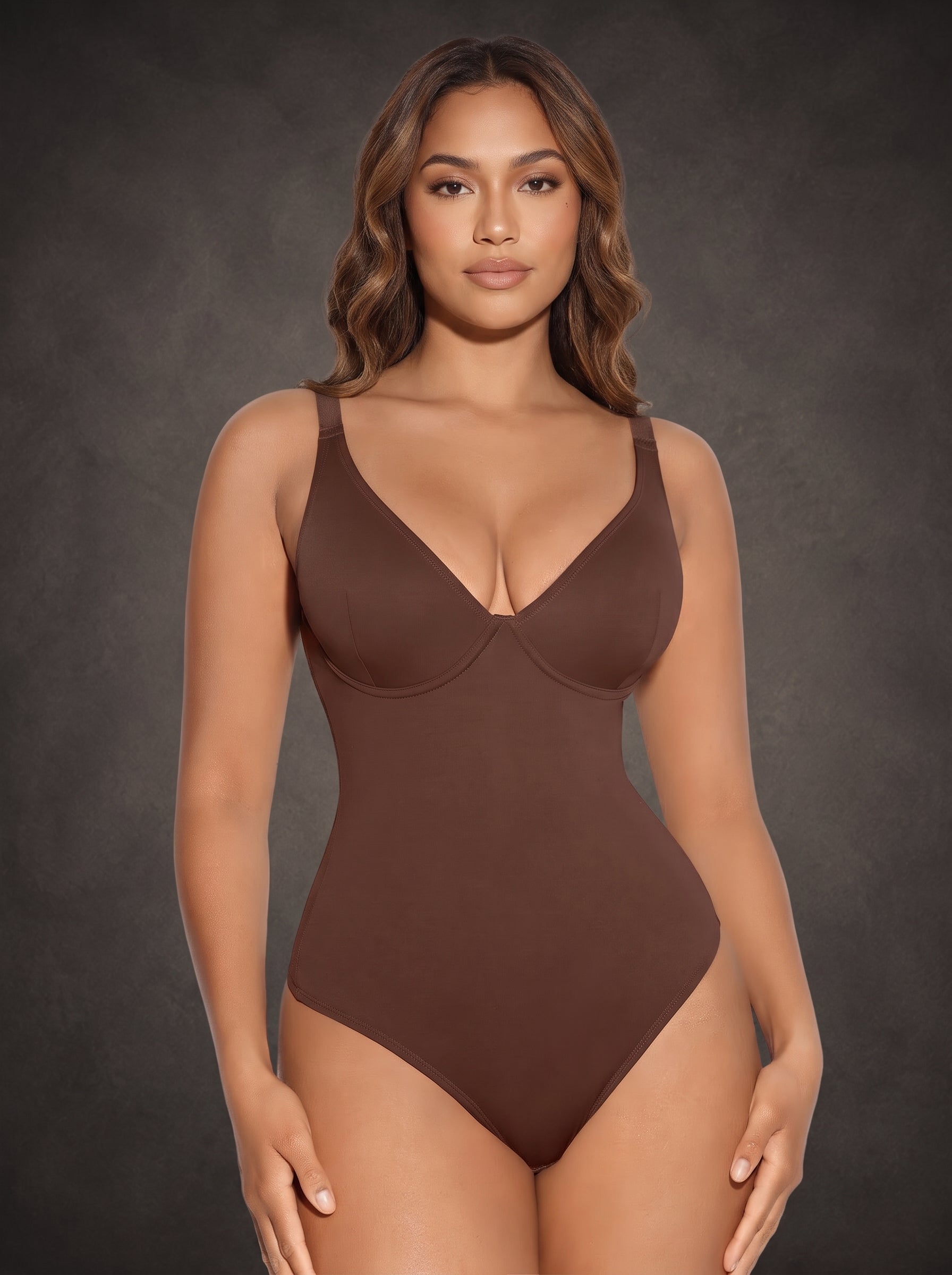 Waluoo Seamless Deep V Tummy Control Shaping Bodysuit
