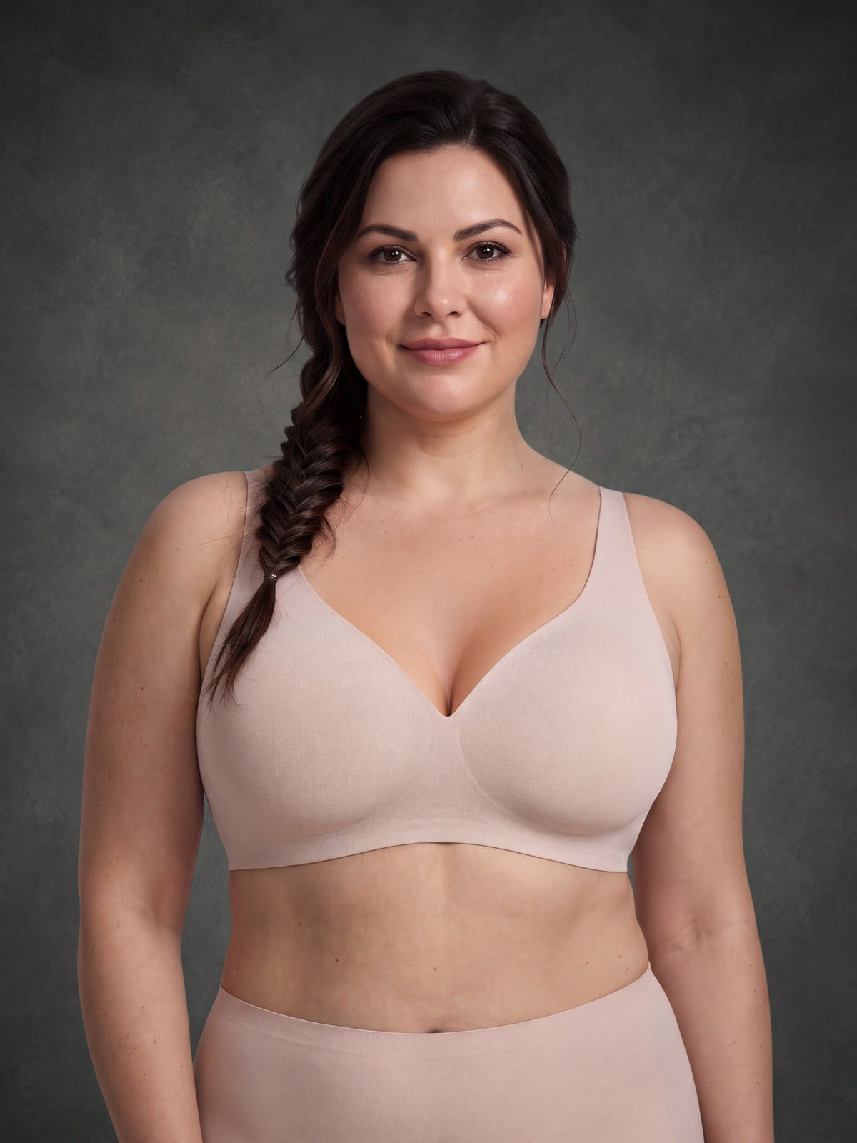 Waluoo Seamless Deep V Wireless Bra with Adjustable Back Closure