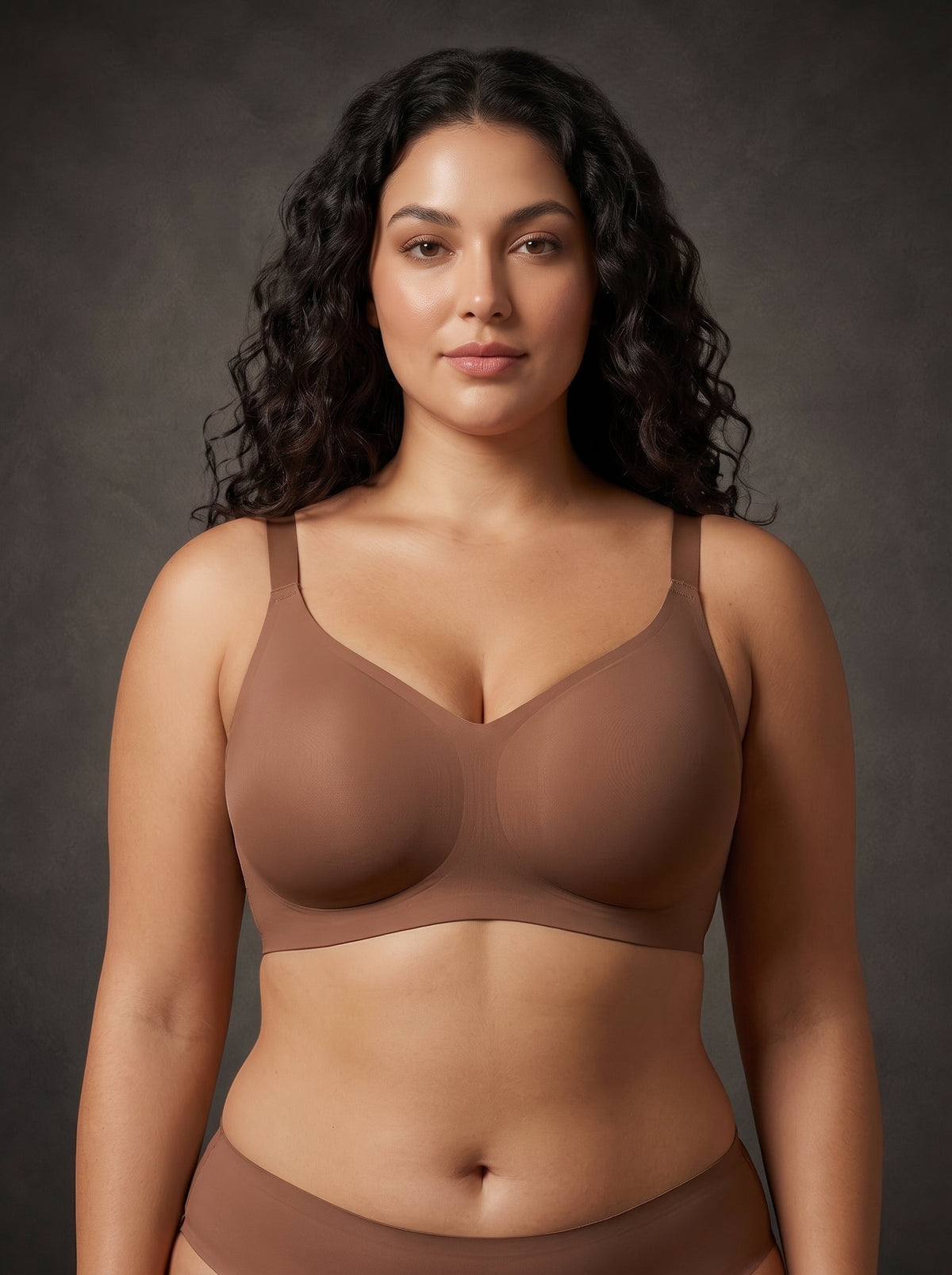 Waluoo Seamless V-Neck Wireless Bra with Molded Cups