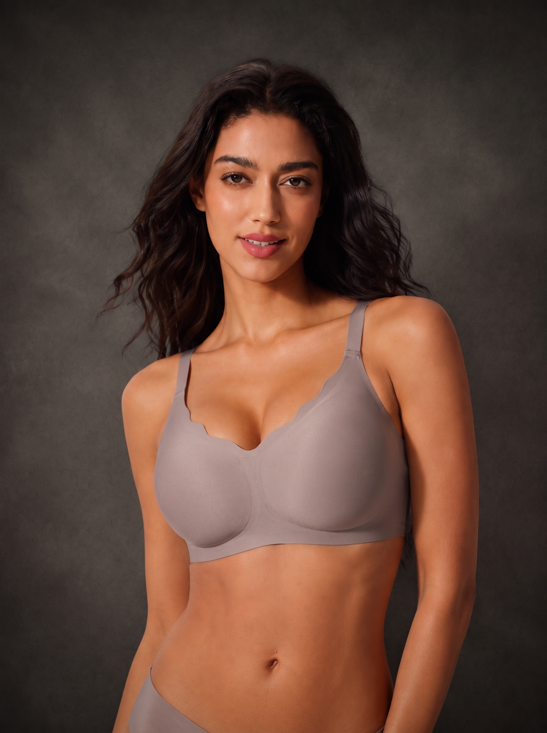 Waluoo Scalloped V-Neck Wireless Comfort Bra