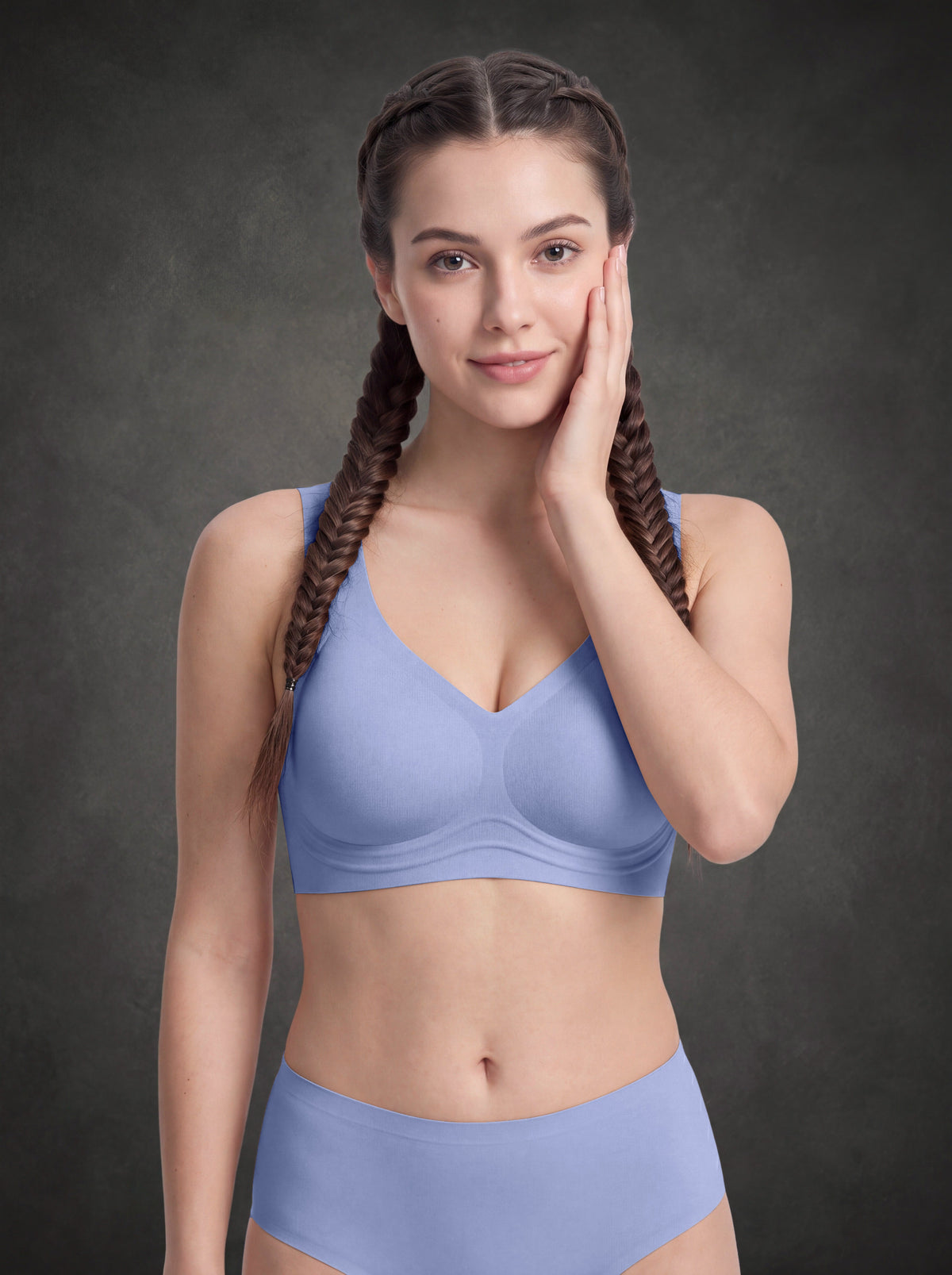Waluoo Deep V Wireless Tank Bra with Wide Straps