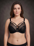 Waluoo Plus-Size Unlined Mesh Strappy Full-Coverage Underwire Bra