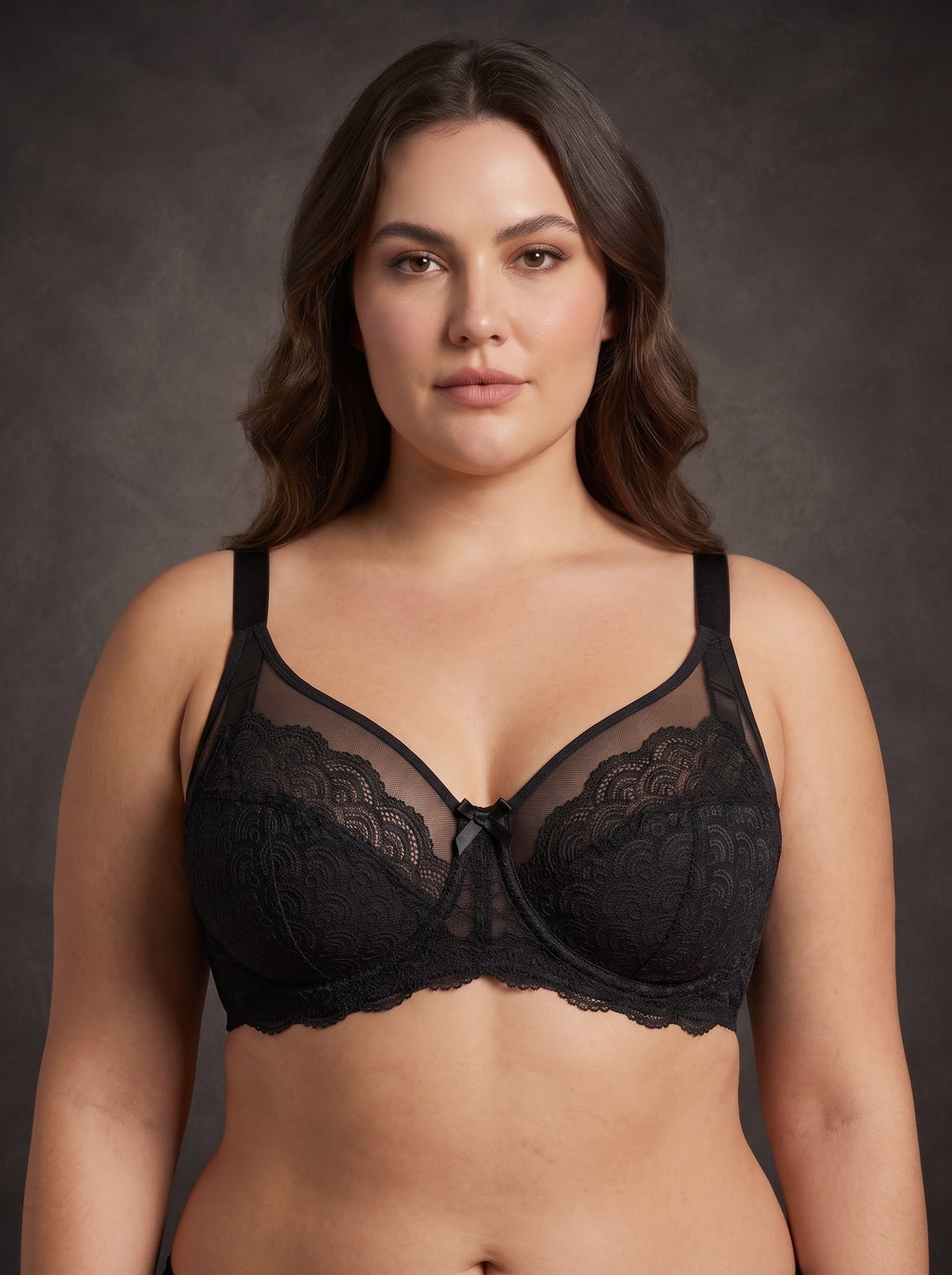 Waluoo Mermaid-Scale Lace Unlined Full-Coverage Underwire Bra
