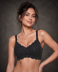 Waluoo Seamless Polka-Dot Scalloped Wireless Lift Bra