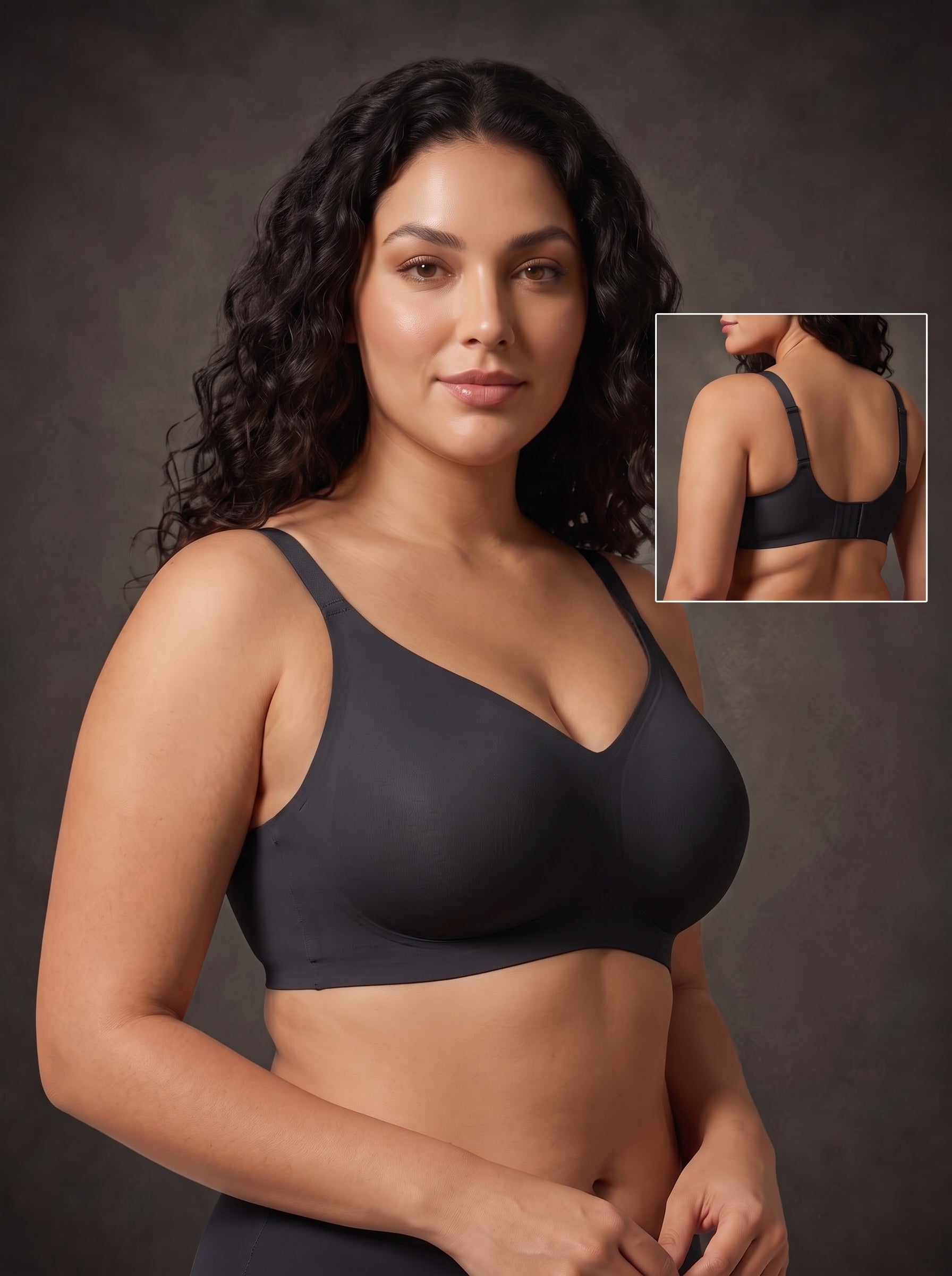 Waluoo Seamless V-Neck Wireless Bra with Molded Cups