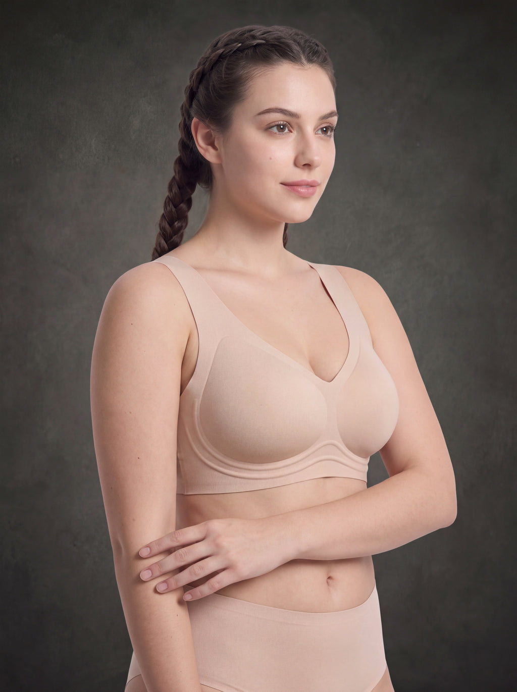 Waluoo Deep V Wireless Tank Bra with Wide Straps