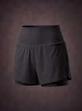 HIGH WAISTED COOLING RUNNING SHORTS WITH LINER | Waluoo