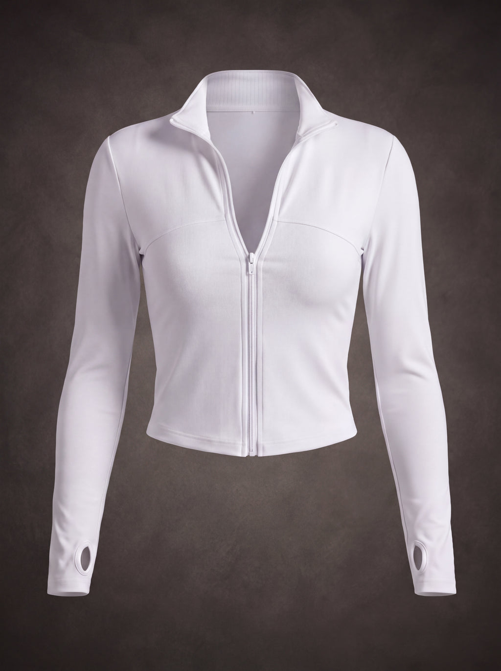 SLIM FIT ZIP UP WORKOUT JACKET WITH MOCK NECK | Waluoo