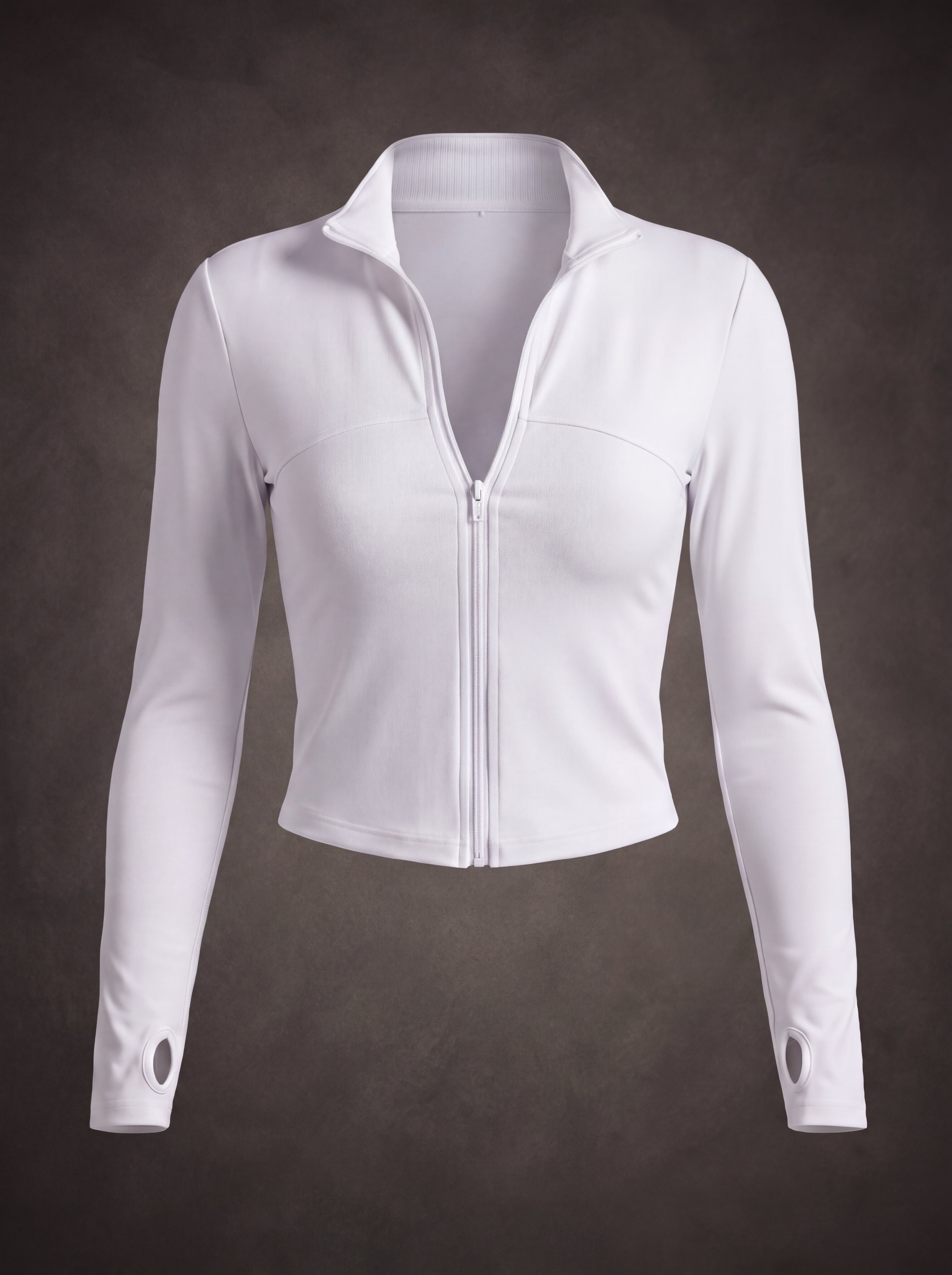 SLIM FIT ZIP UP WORKOUT JACKET WITH MOCK NECK | Waluoo