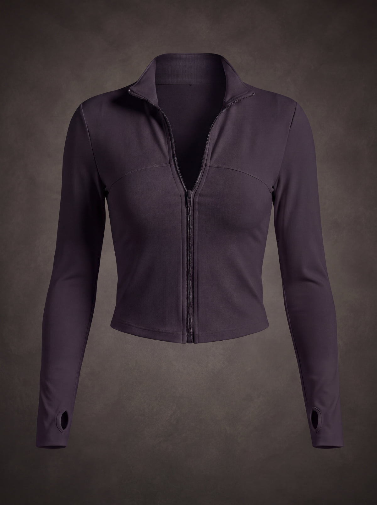 SLIM FIT ZIP UP WORKOUT JACKET WITH MOCK NECK | Waluoo