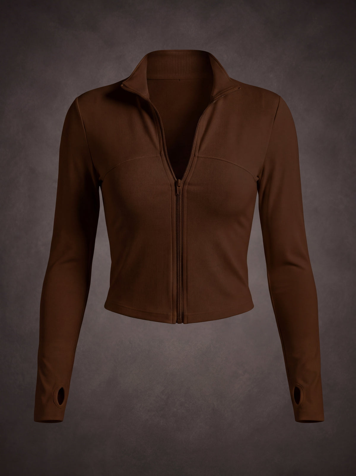 SLIM FIT ZIP UP WORKOUT JACKET WITH MOCK NECK | Waluoo