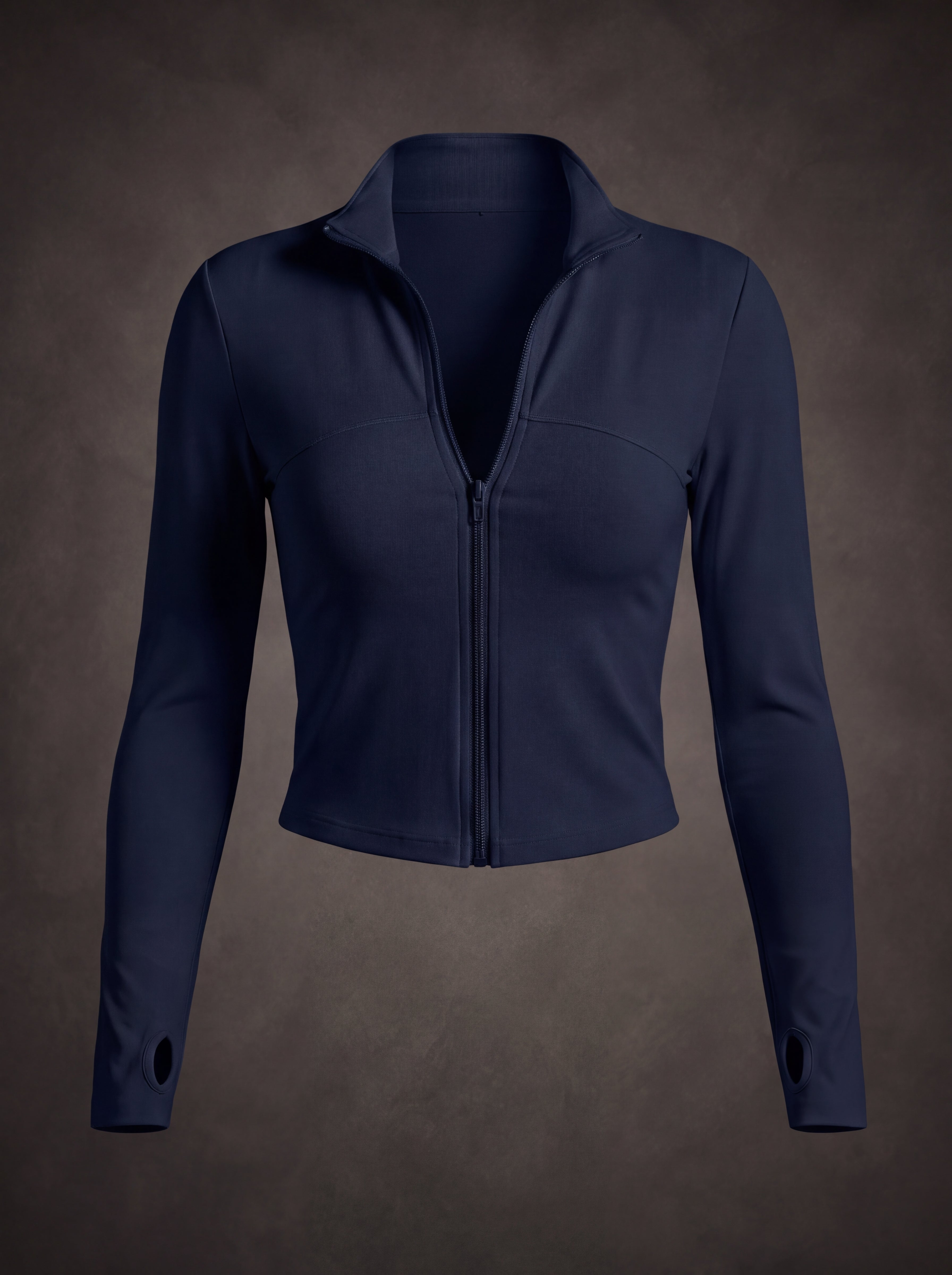 SLIM FIT ZIP UP WORKOUT JACKET WITH MOCK NECK | Waluoo