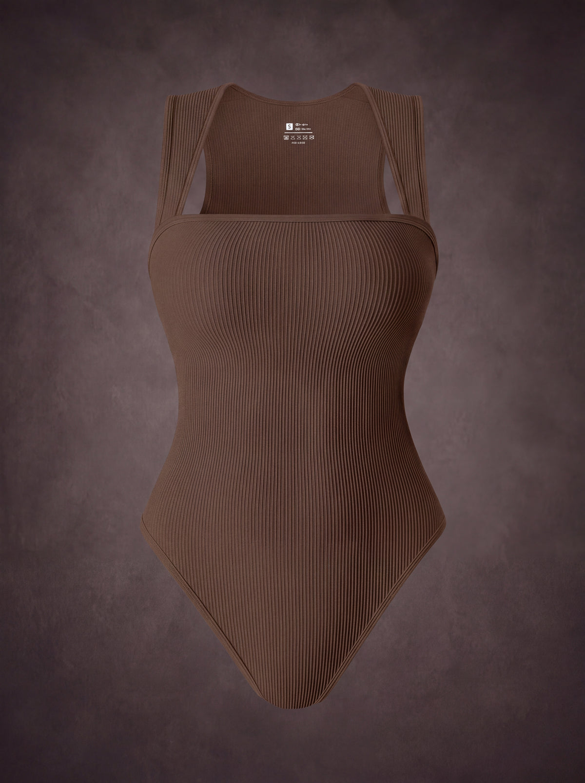 SEAMLESS RIBBED SQUARE NECK SLEEVELESS BODYSUIT | Waluoo