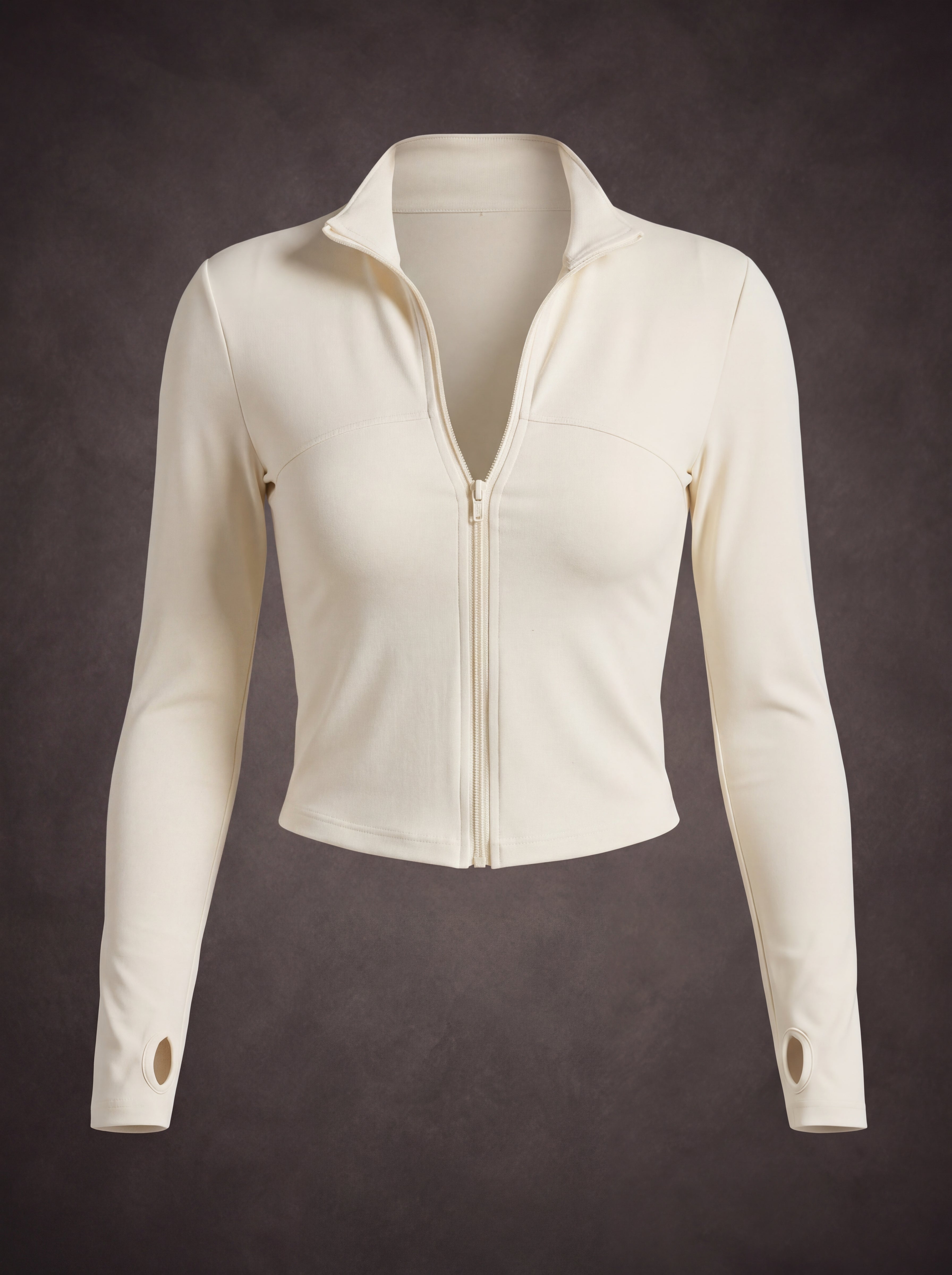 SLIM FIT ZIP UP WORKOUT JACKET WITH MOCK NECK | Waluoo