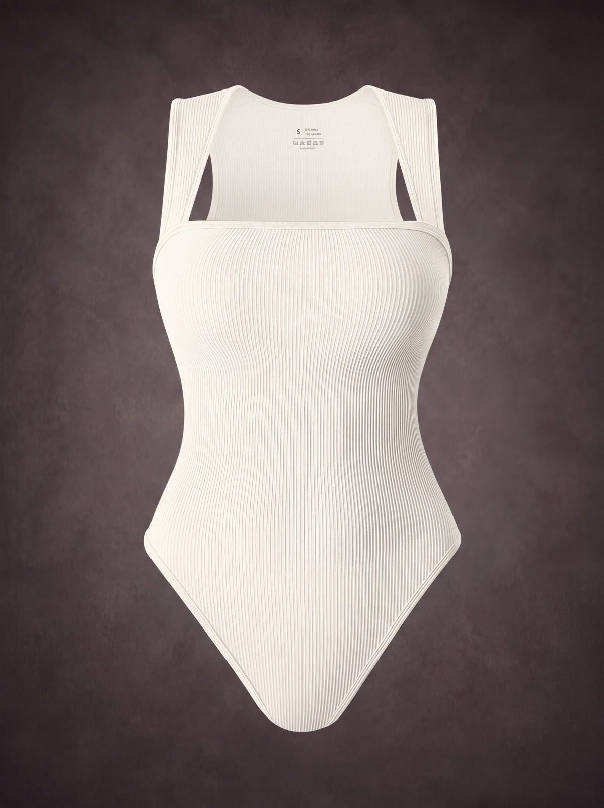 SEAMLESS RIBBED SQUARE NECK SLEEVELESS BODYSUIT | Waluoo