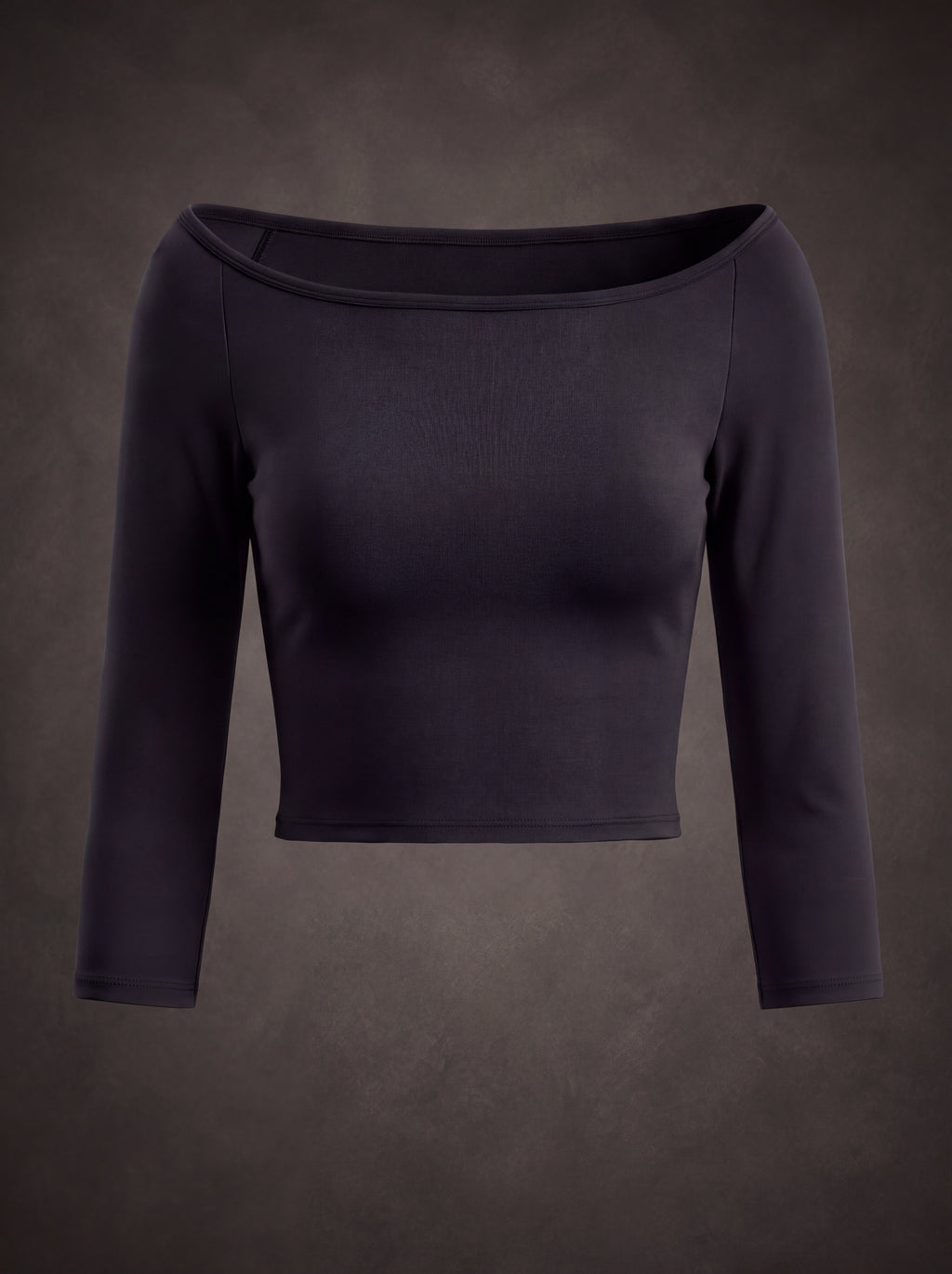 OFF-SHOULDER 3/4 SLEEVE CROPPED ATHLETIC TOP | Waluoo
