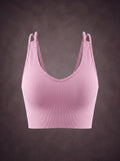 SEAMLESS HEART CUTOUT CROSS BACK SPORTS BRA | Waluoo