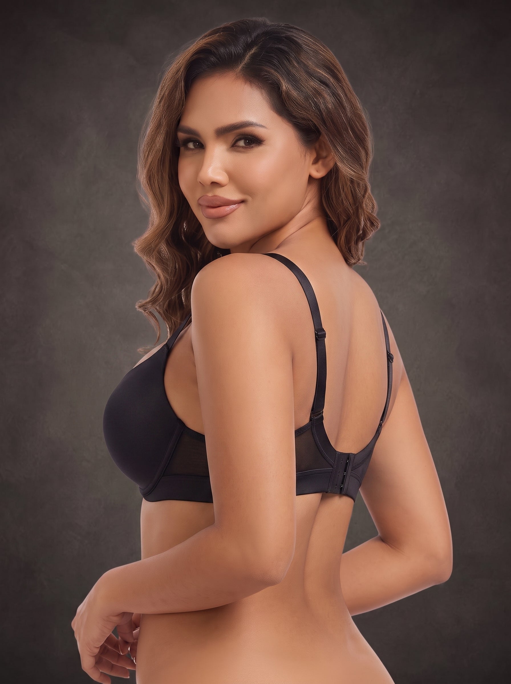 Waluoo Seamless Deep V Push-Up Bra with Graduated Padding