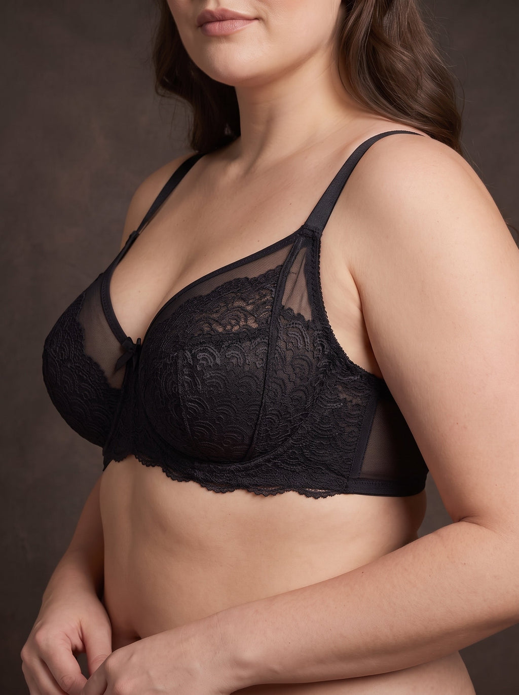 Waluoo Mermaid-Scale Lace Unlined Full-Coverage Underwire Bra