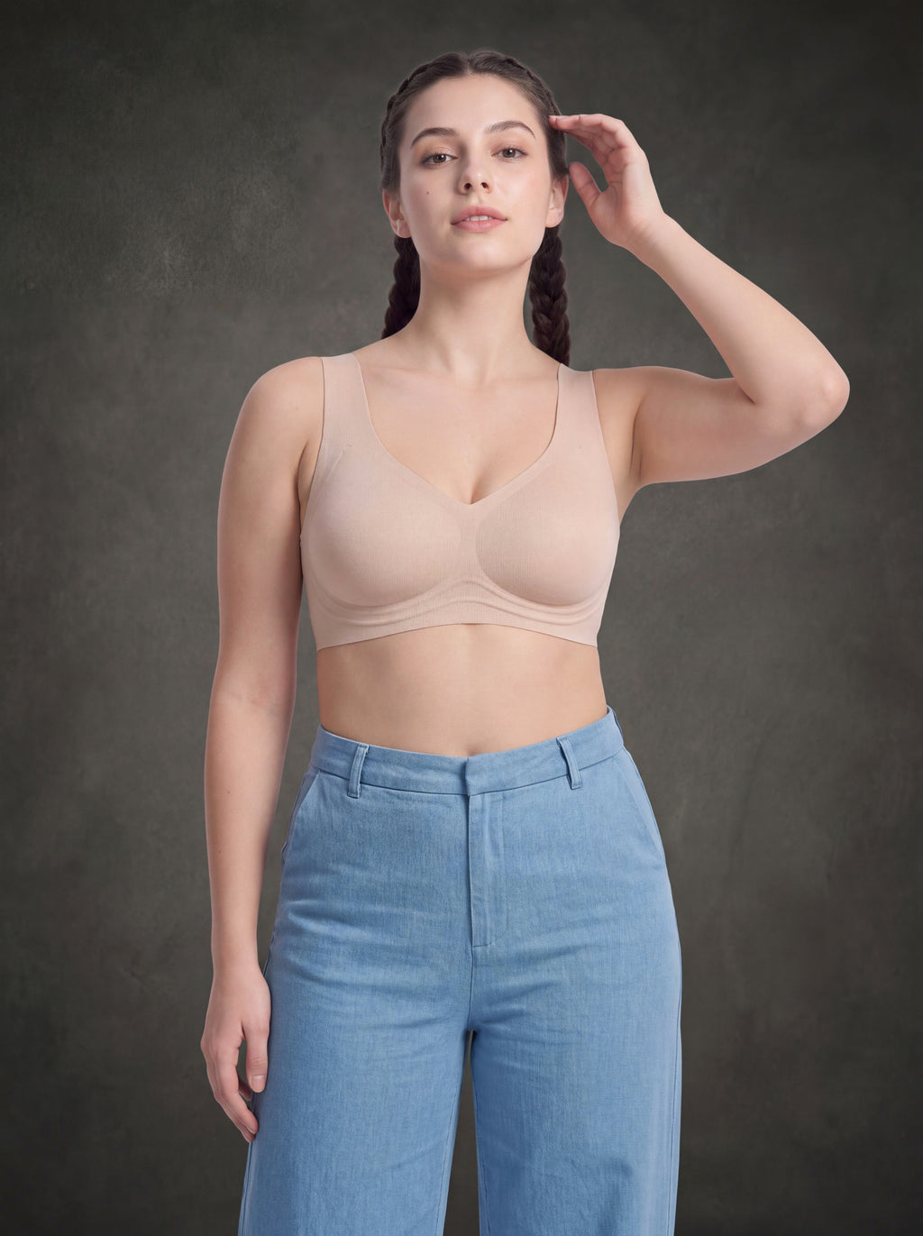 Waluoo Deep V Wireless Tank Bra with Wide Straps