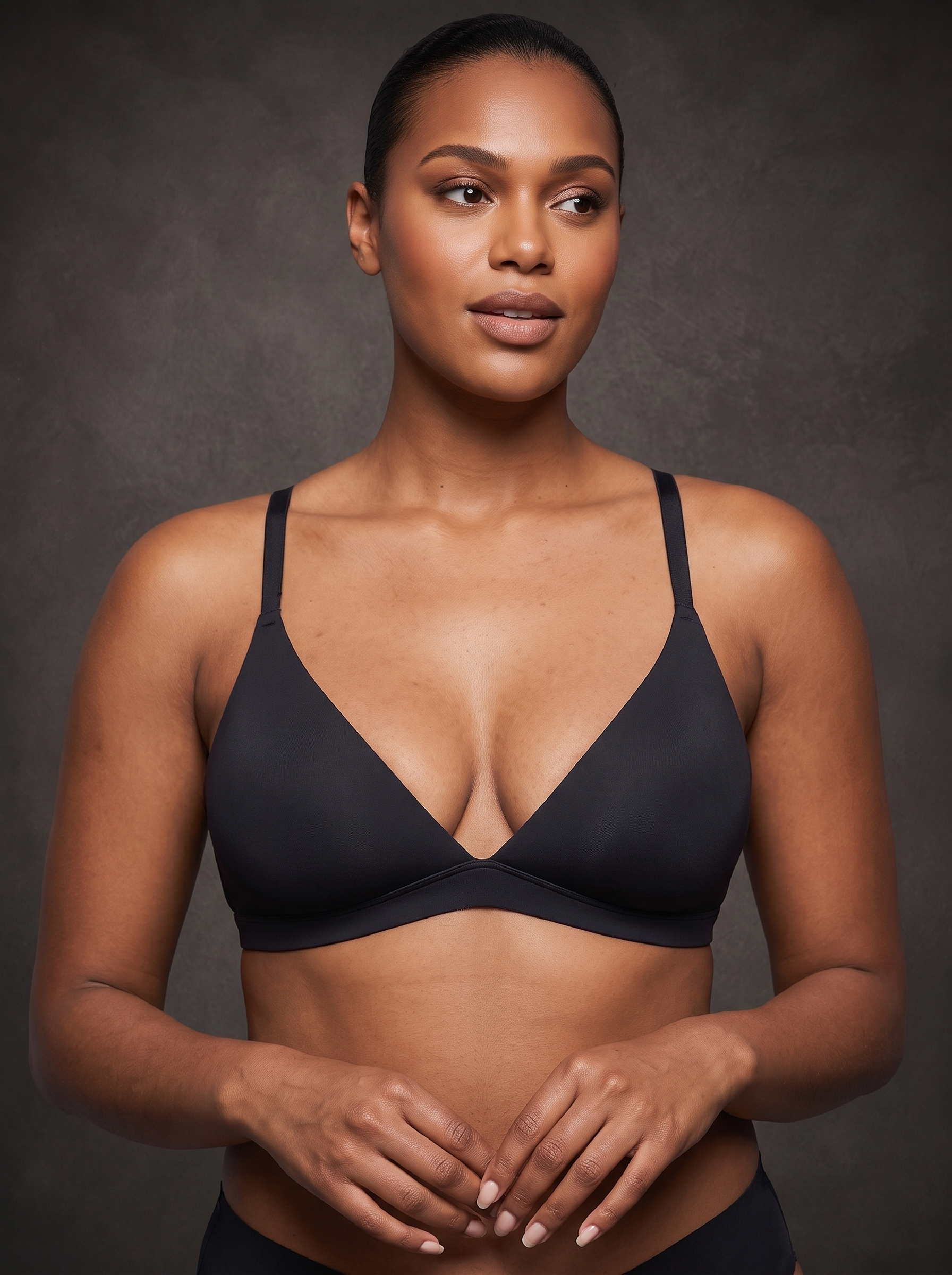 Waluoo Seamless Unlined Triangle Plunge Wireless Bralette