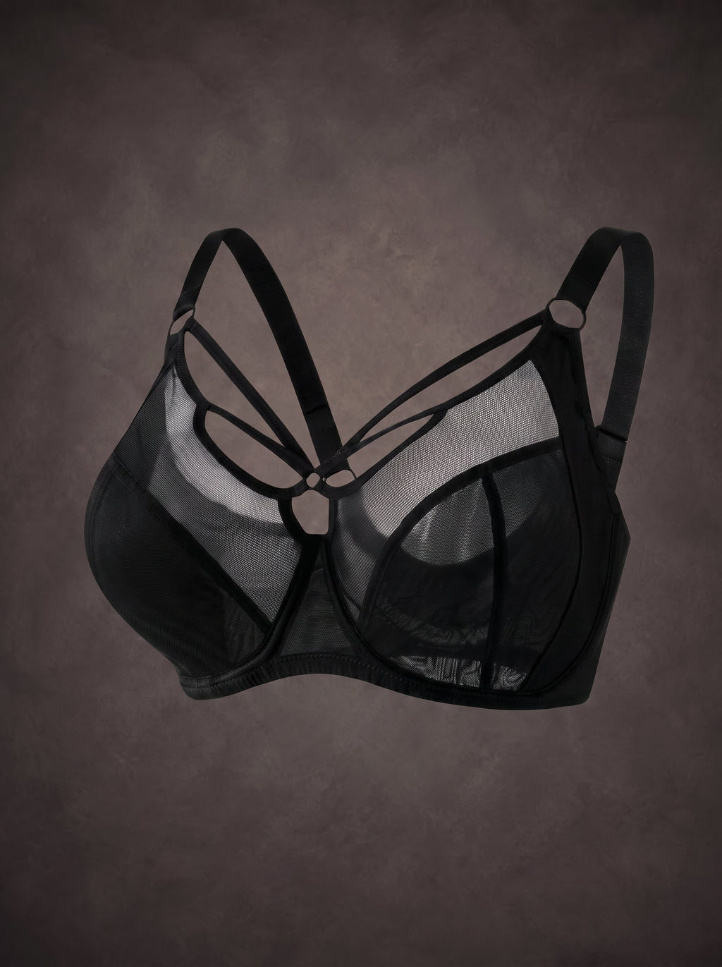 Waluoo Plus-Size Unlined Mesh Strappy Full-Coverage Underwire Bra