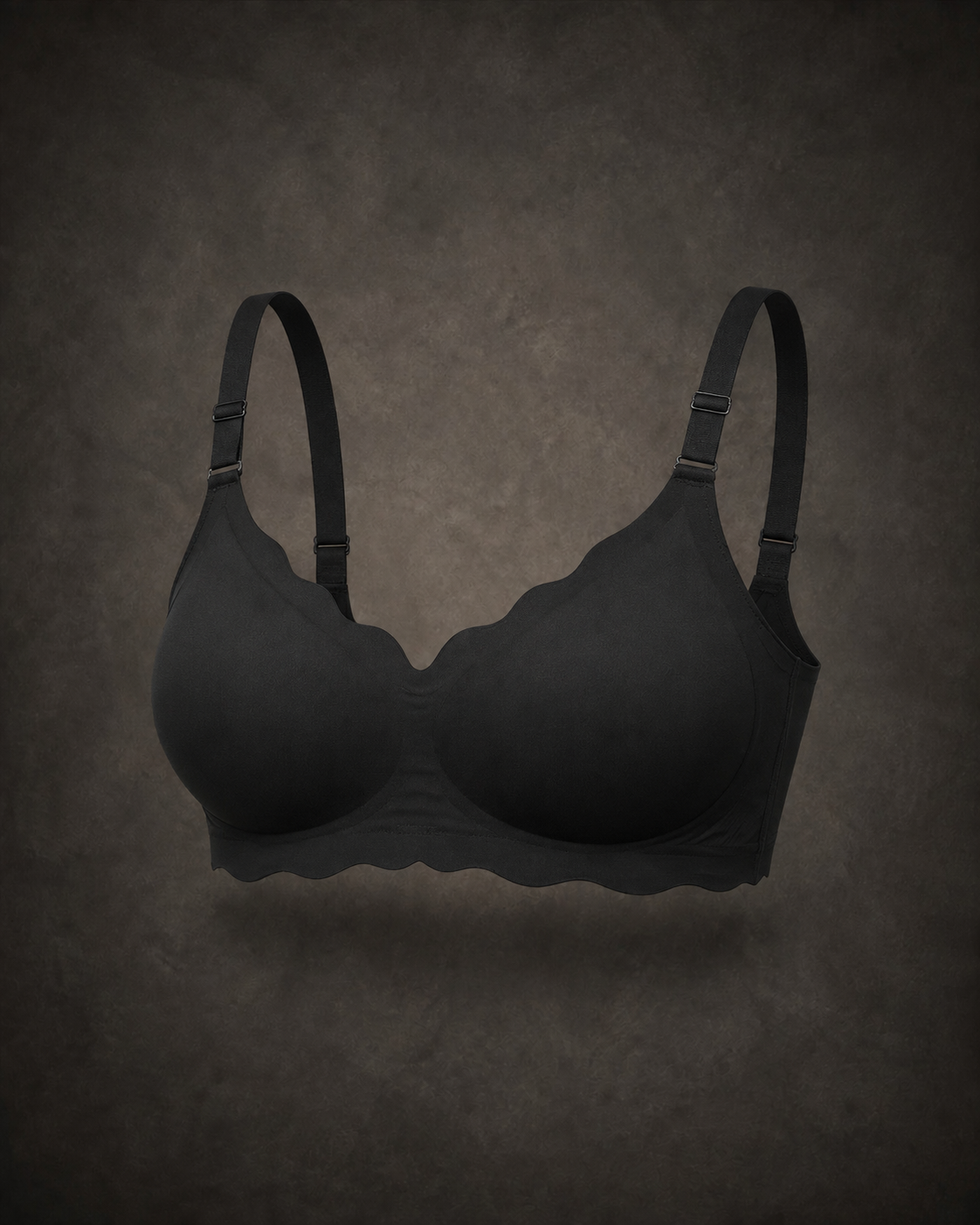 Waluoo Plus-Size Seamless Scalloped Wireless Bra with Jelly Support