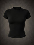 SEAMLESS COMPRESSION SHORT SLEEVE YOGA TOP | Waluoo