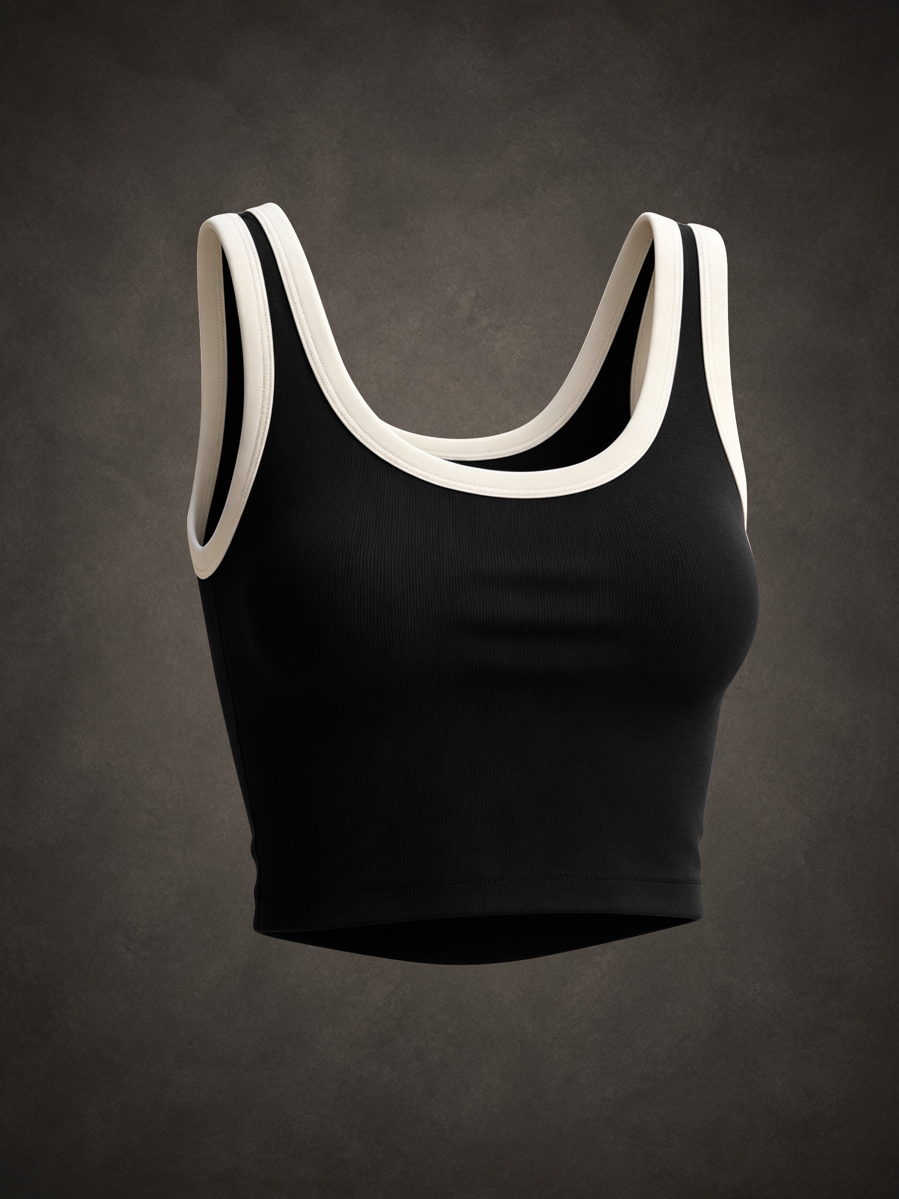 CONTRAST WORKOUT CROP TANK TOP | Waluoo