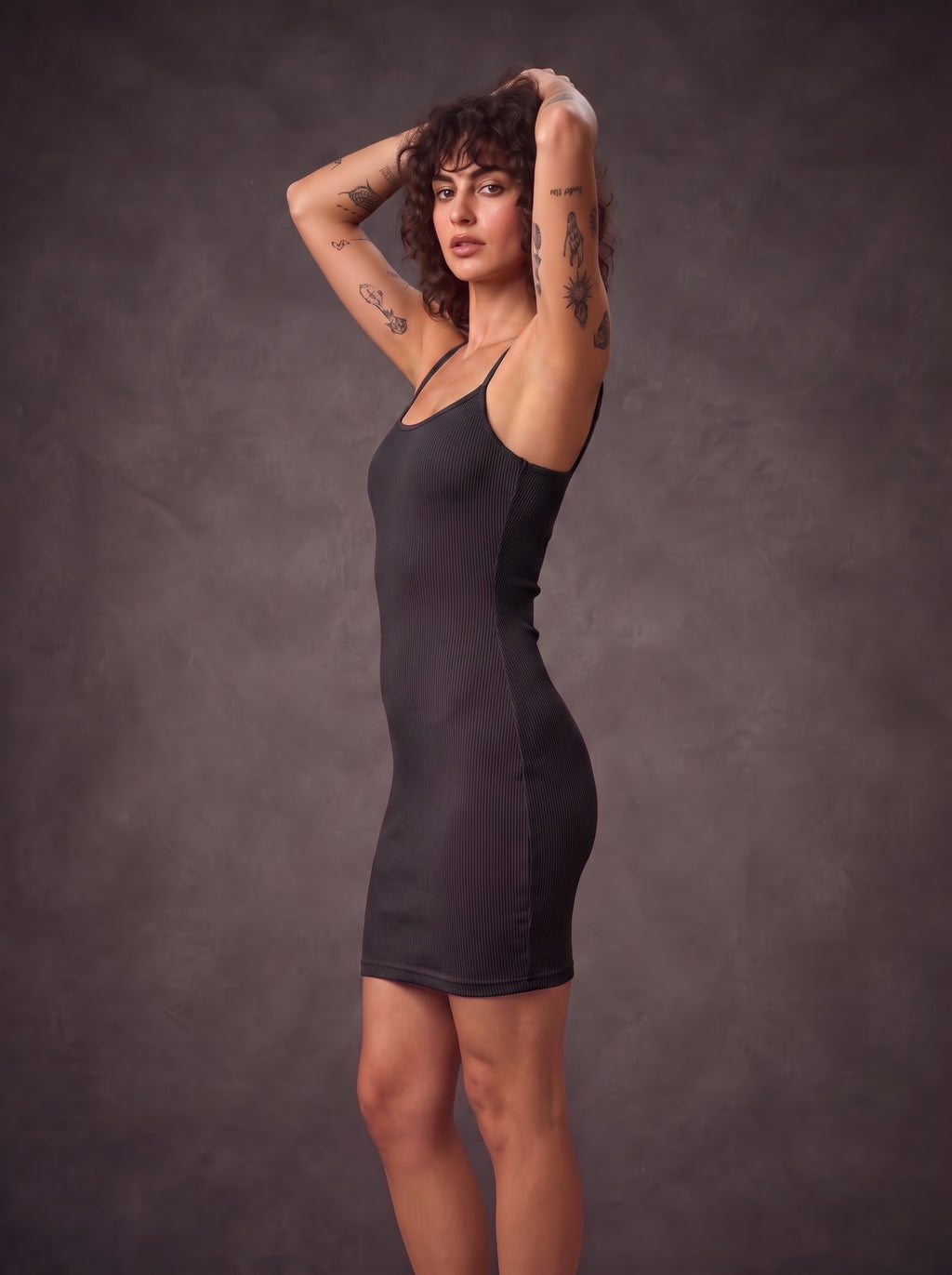 Waluoo Seamless Ribbed Spaghetti Strap Shaping Dress product image