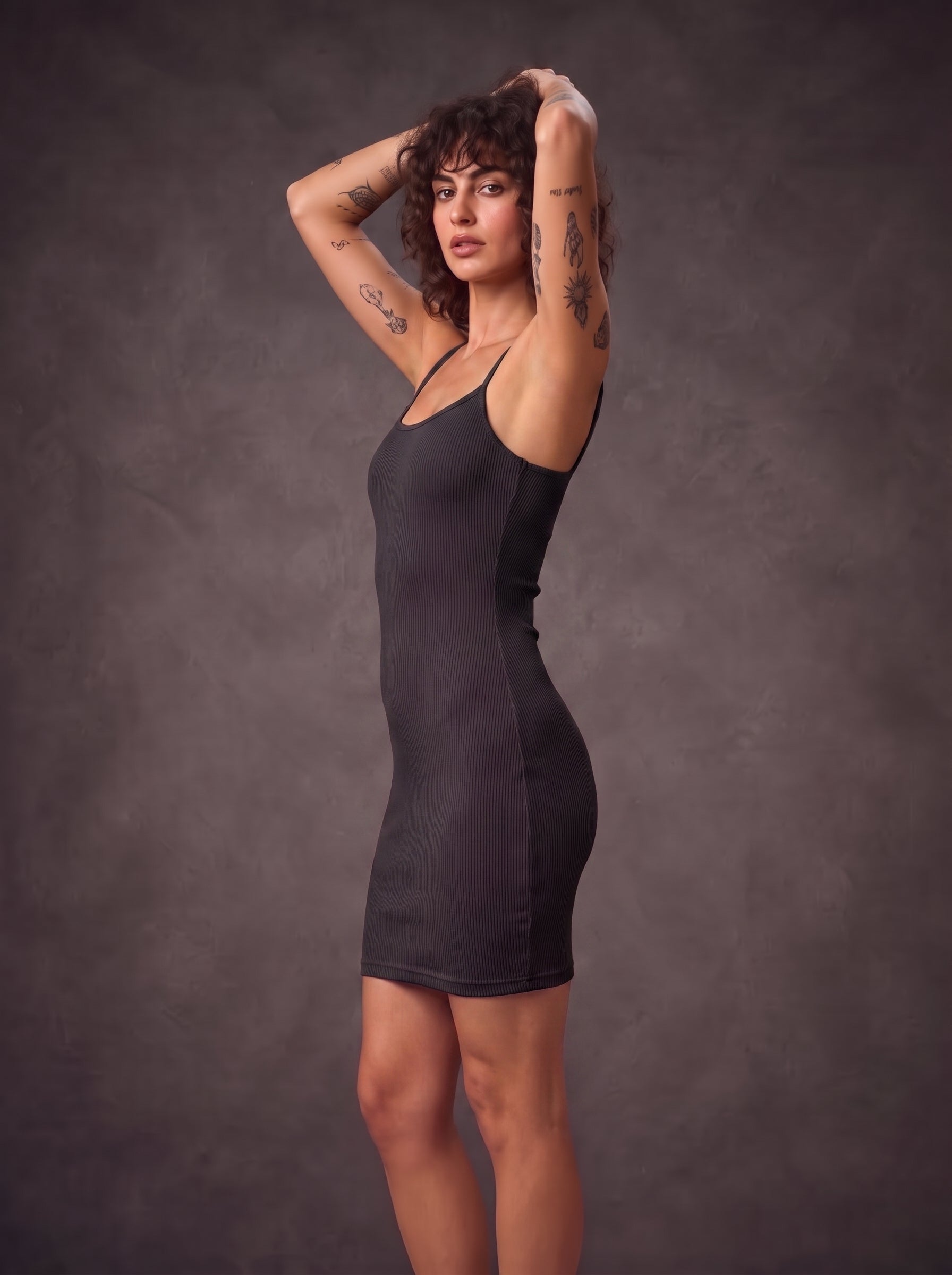 Waluoo Seamless Ribbed Spaghetti Strap Shaping Dress product image