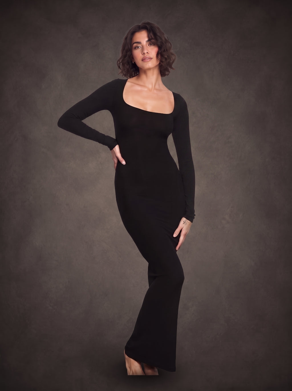 Waluoo Seamless Long Sleeve Ribbed Shaping Maxi Dress product image