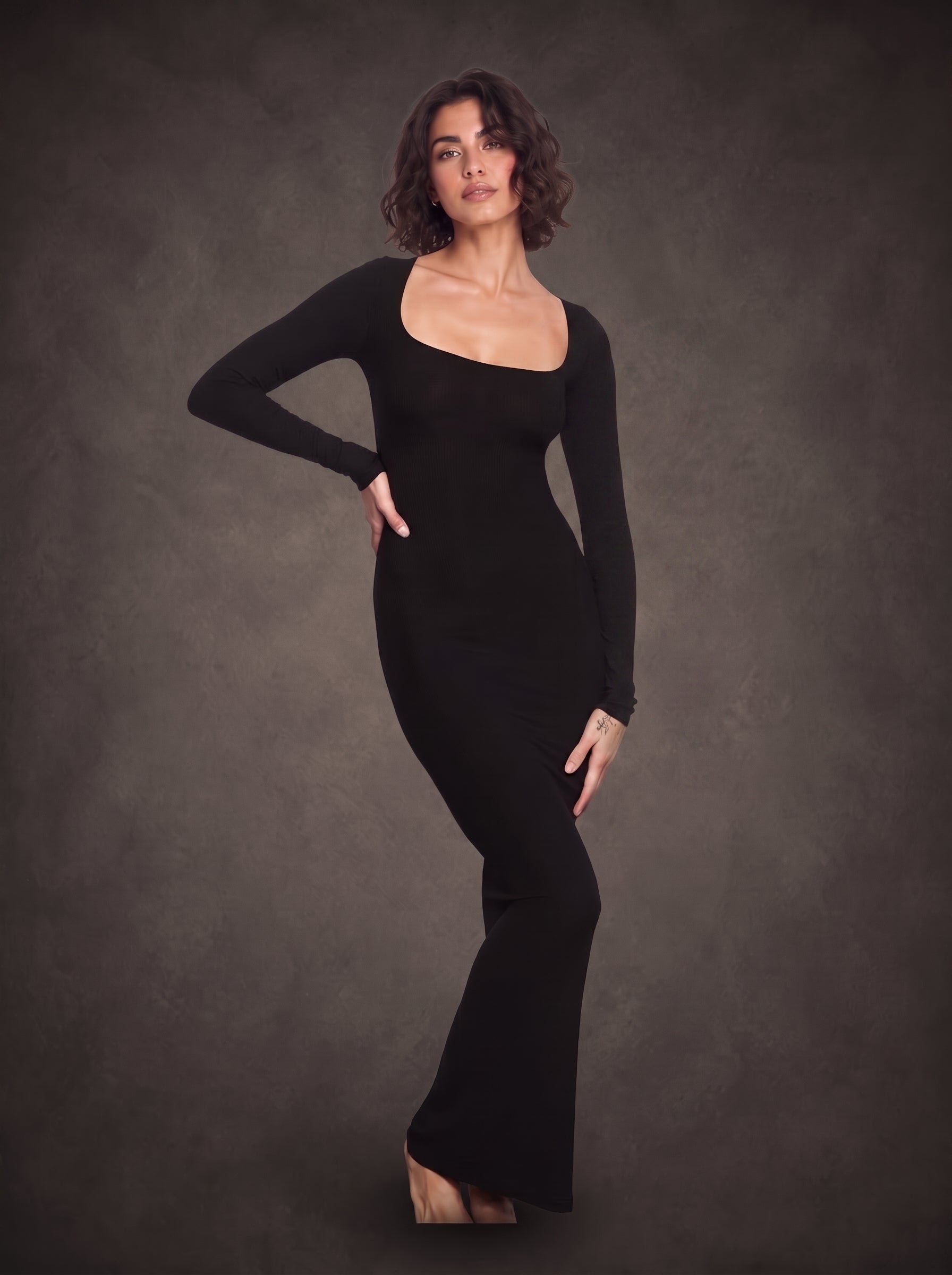 Waluoo Seamless Long Sleeve Ribbed Shaping Maxi Dress product image