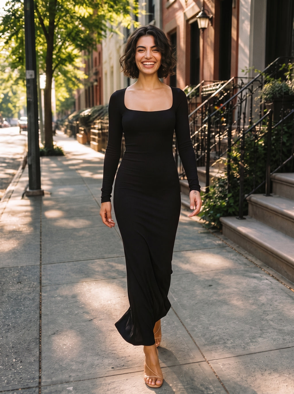 Waluoo Seamless Long Sleeve Ribbed Shaping Maxi Dress product image