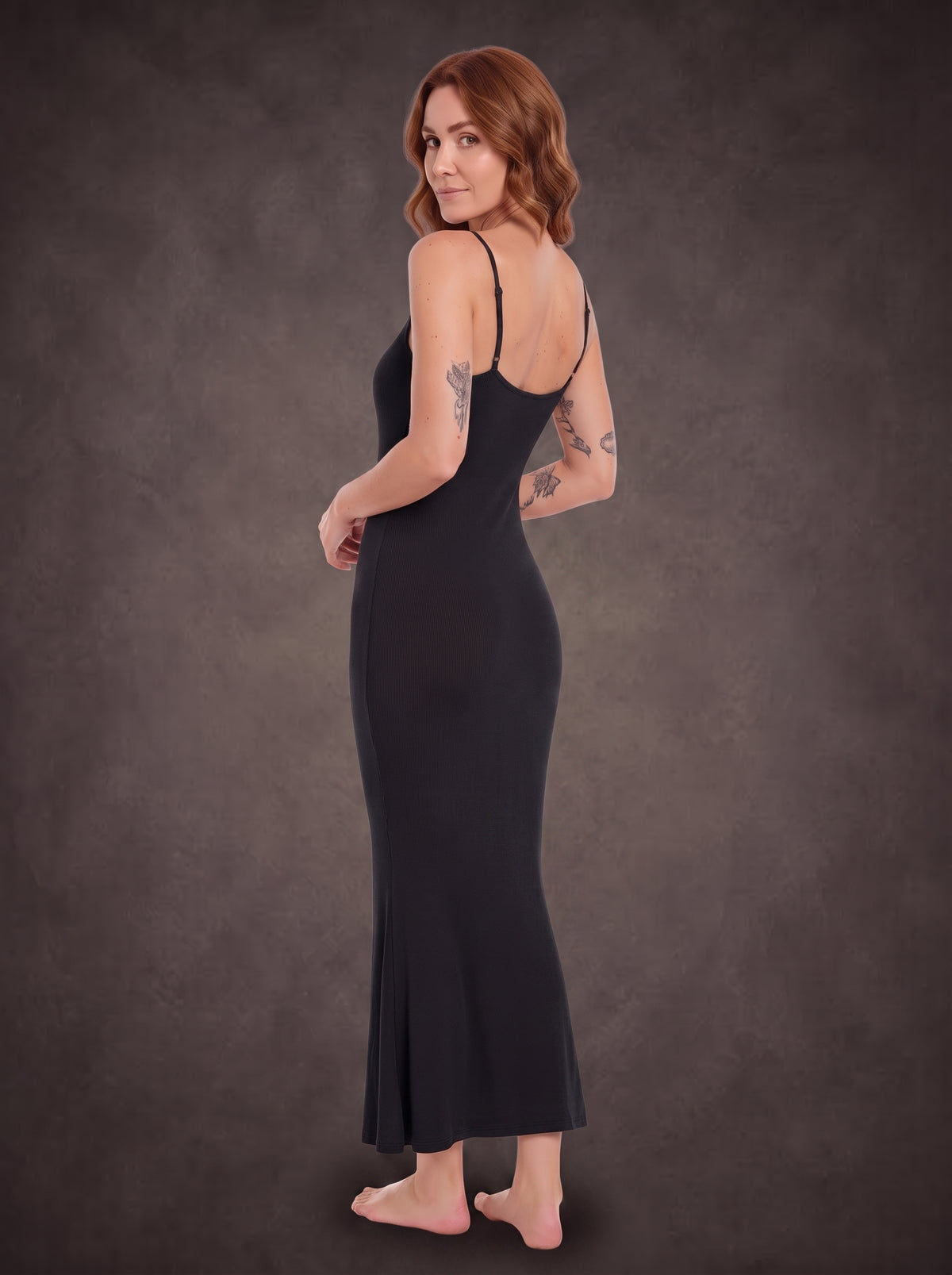 Waluoo Seamless Ribbed Spaghetti Strap Shaping Maxi Dress product image