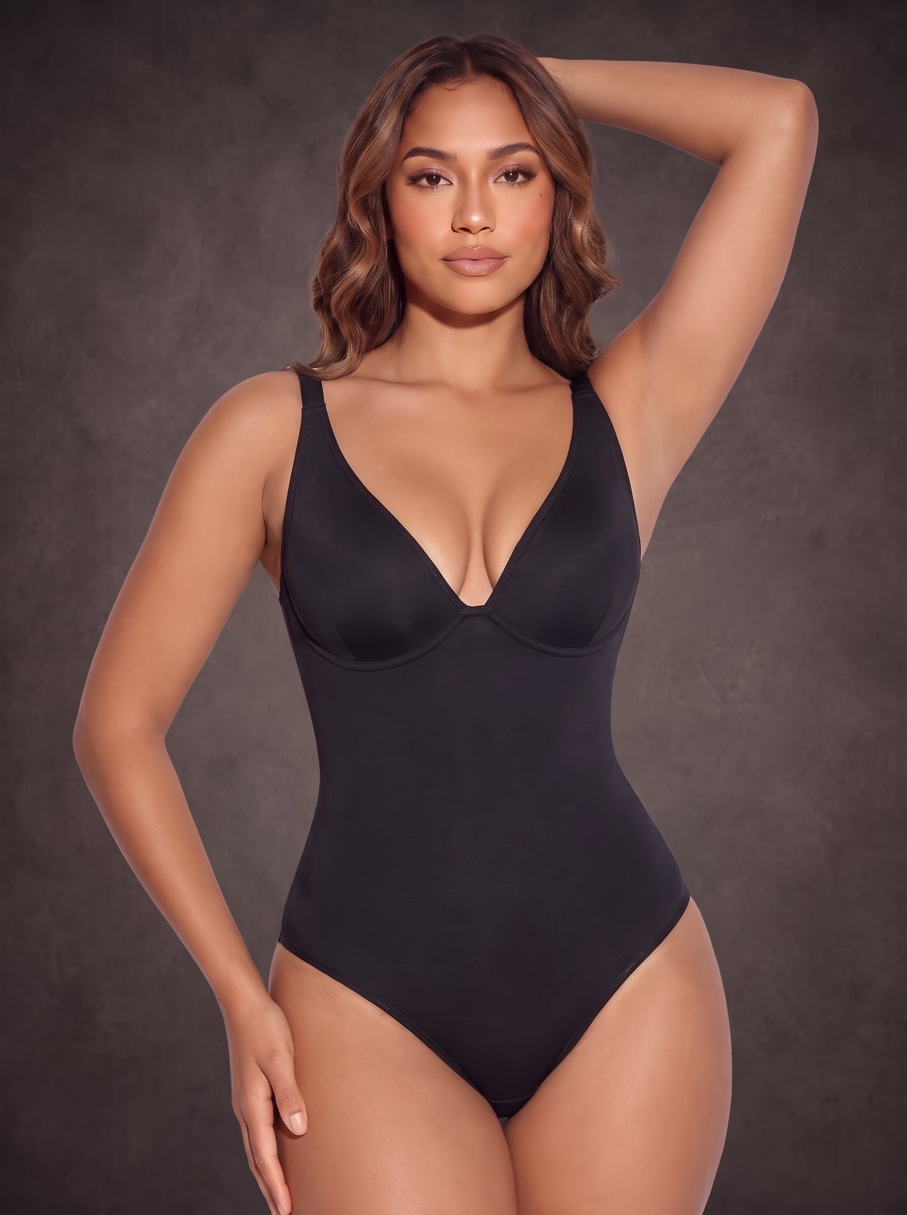 Waluoo Seamless Deep V Tummy Control Shaping Bodysuit