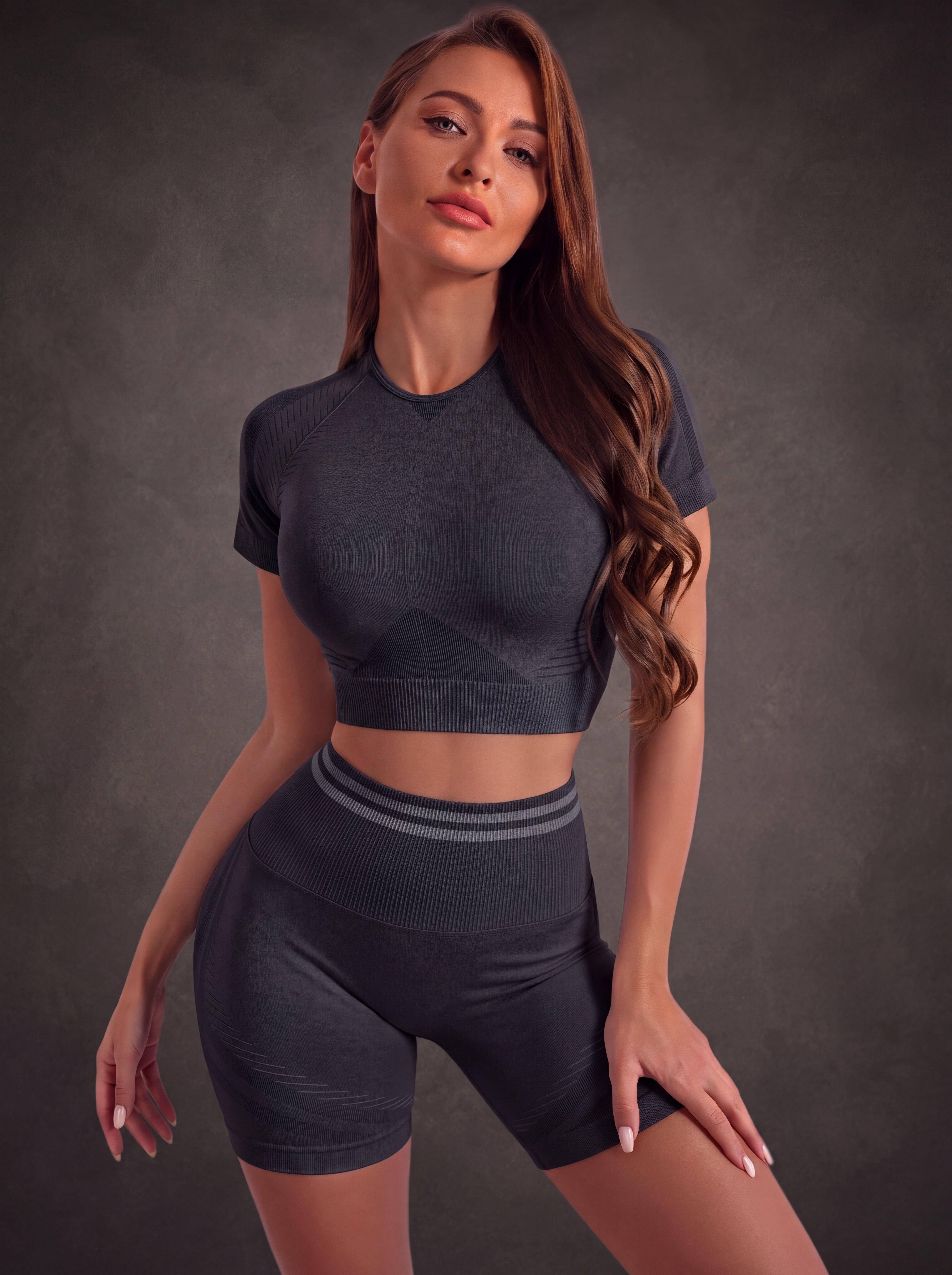 SEAMLESS SHORT SLEEVE CUTOUT CROP TOP | Waluoo