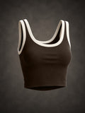 CONTRAST WORKOUT CROP TANK TOP | Waluoo