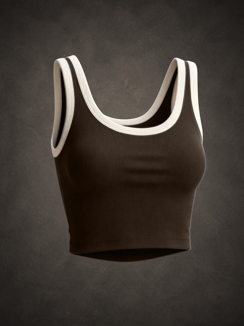 CONTRAST WORKOUT CROP TANK TOP | Waluoo