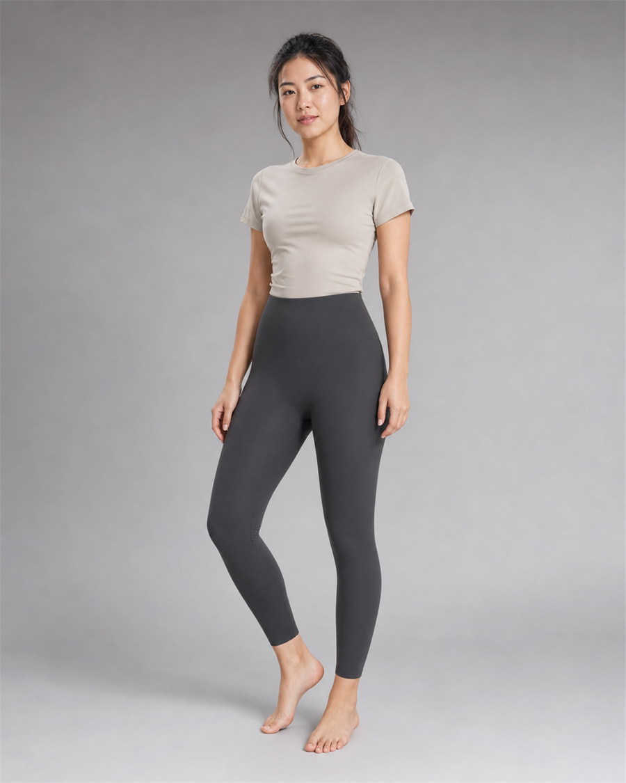 No-Front Legging in charcoal